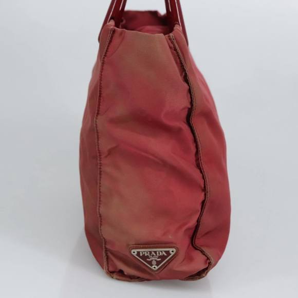 PRADA Hand Bag Nylon Red Silver Auth 97439 - Picture 4 of 16